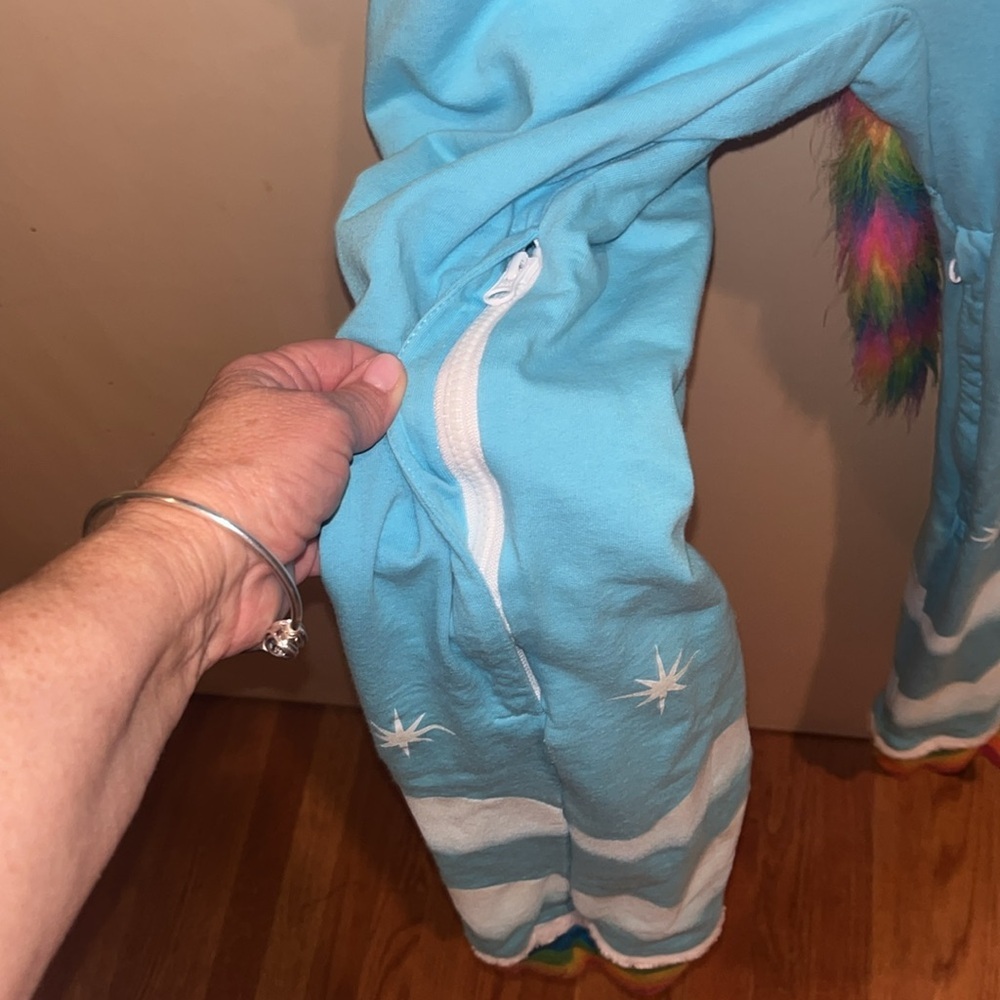 Tipsyelves Size Med Rainbow Unicorn Onesie, Zippe… - image 4